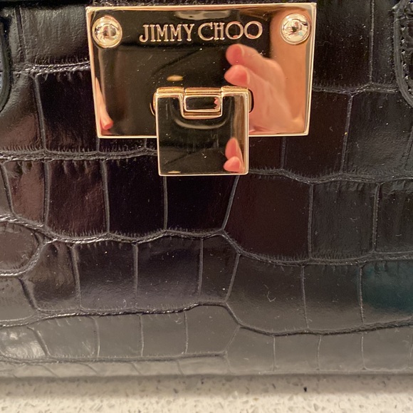 Black croc-embossed Rosalie bag. Never used has removable shoulder strap - Picture 2 of 7